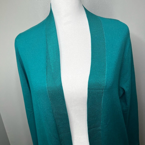 Chico's Cardigan Sweater - Green Longline Open Front (Size M) - Picture 5 of 17